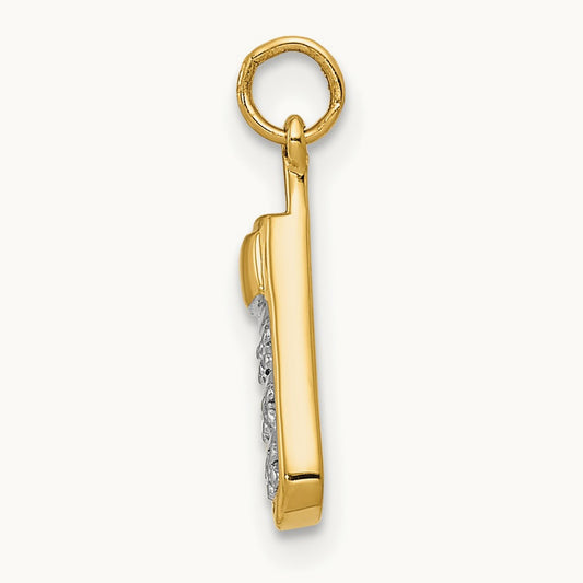 Diamond Cell Phone Charm, 14K
