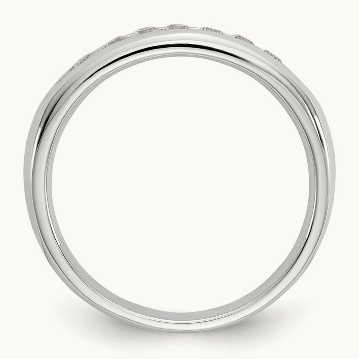 7-Stone Diamond Channel Band, 14K White Gold