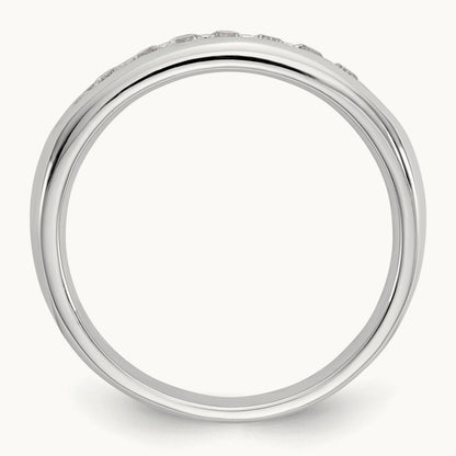 7-Stone Diamond Channel Band, 14K White Gold