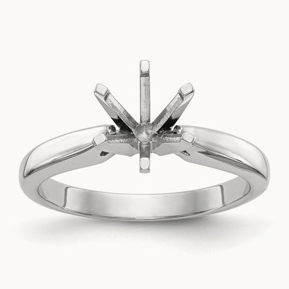 3/4ct. Medium-Wt Airline Half-Rnd 6-Prong Mounting, 14K White Gold