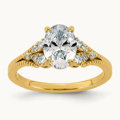 Oval Center Engagement Ring, 1 2/3-3.94 ct Lab-Grown Diamond