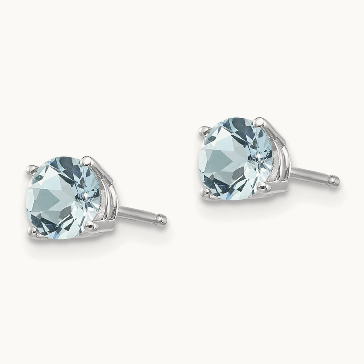 Aquamarine Earrings, 14K White Gold