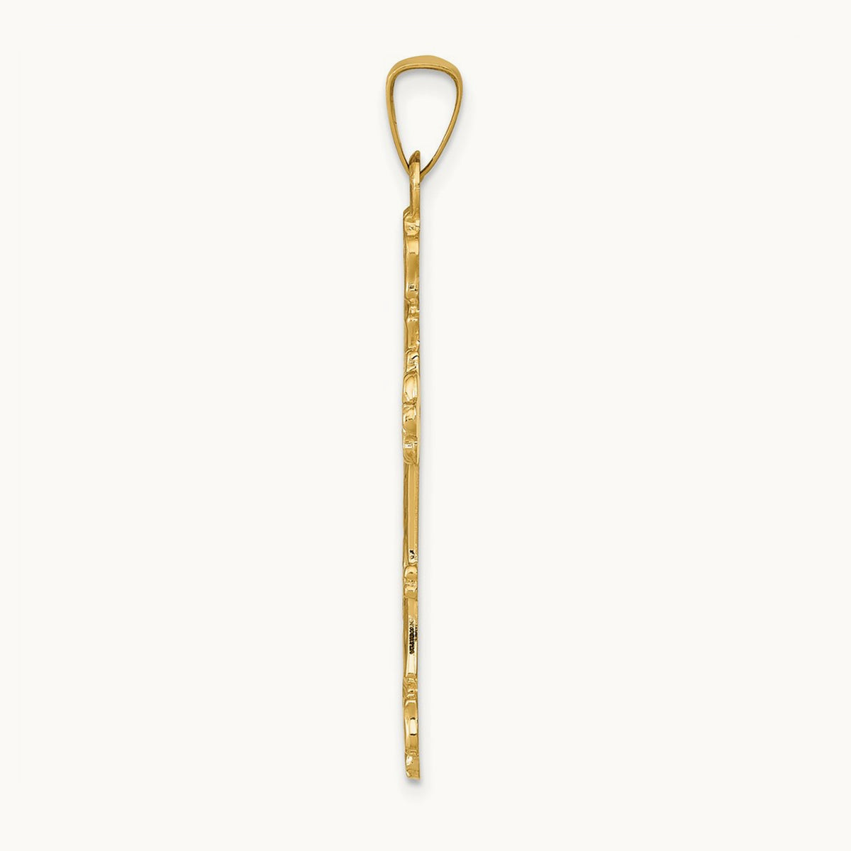 Polished Budded Cross Pendant — 14K Yellow Gold