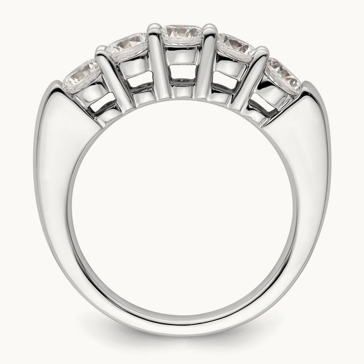5-Stone Diamond Band, 14K White Gold
