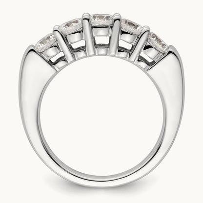 5-Stone Diamond Band, 14K White Gold