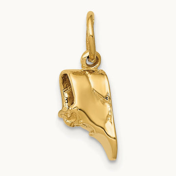 3D Single Baby Shoe Charm, 14K