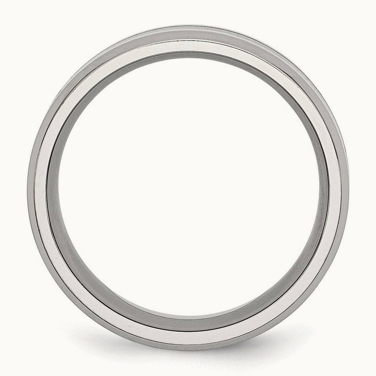 Polished Black Enamel Beveled Edge Band — photo set