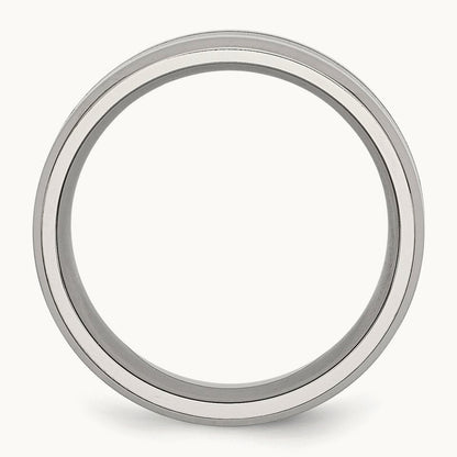 Polished Black Enamel Beveled Edge Band — photo set
