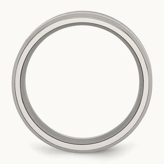 Polished Black Enamel Beveled Edge Band — photo set