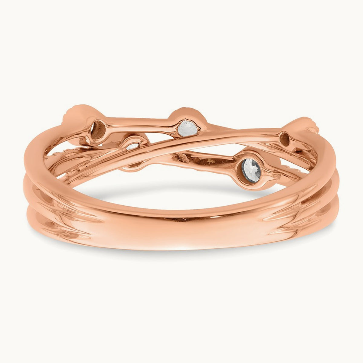 Criss Cross Ring, 0.25 ct tw Lab-Grown Diamond — 14K Rose Gold