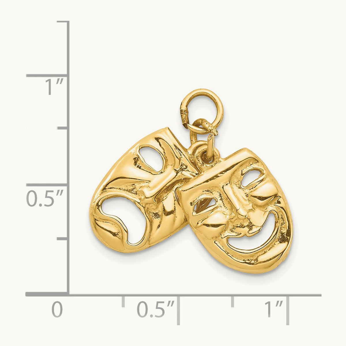 Comedy Tragedy 2-Piece Charm, 14K