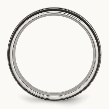 Polished Black IP-plated Grooved Band — photo set