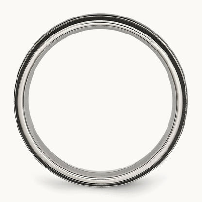 Polished Black IP-plated Grooved Band — photo set