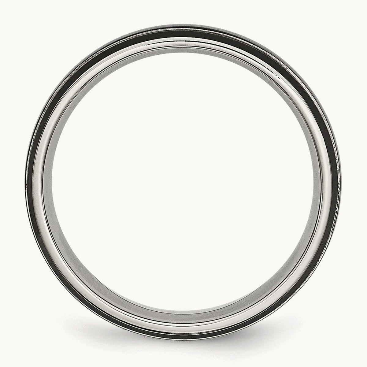 Polished Black IP-plated Grooved Band — photo set (2)