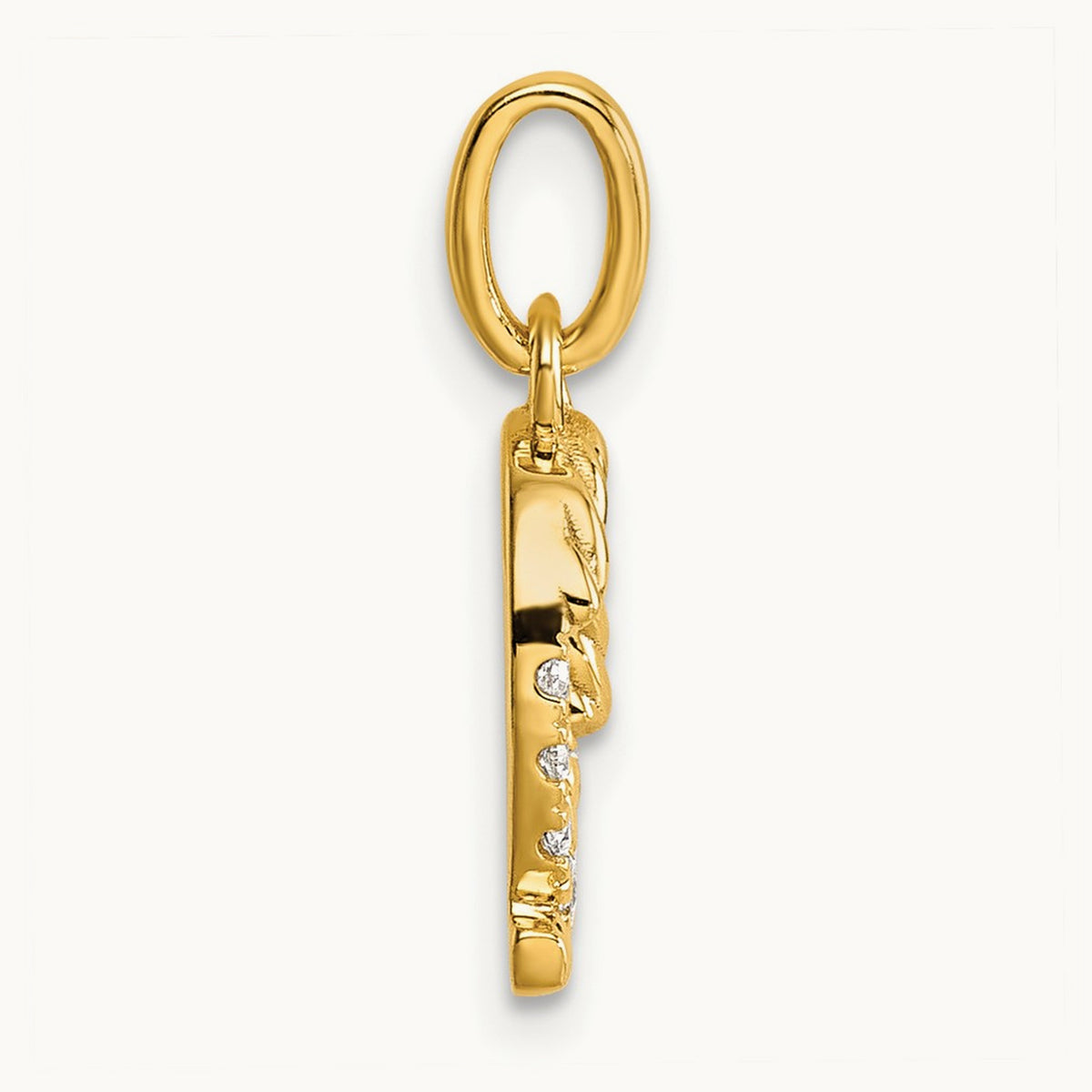 Twisted Diamond Charm — 14K Yellow Gold, Q