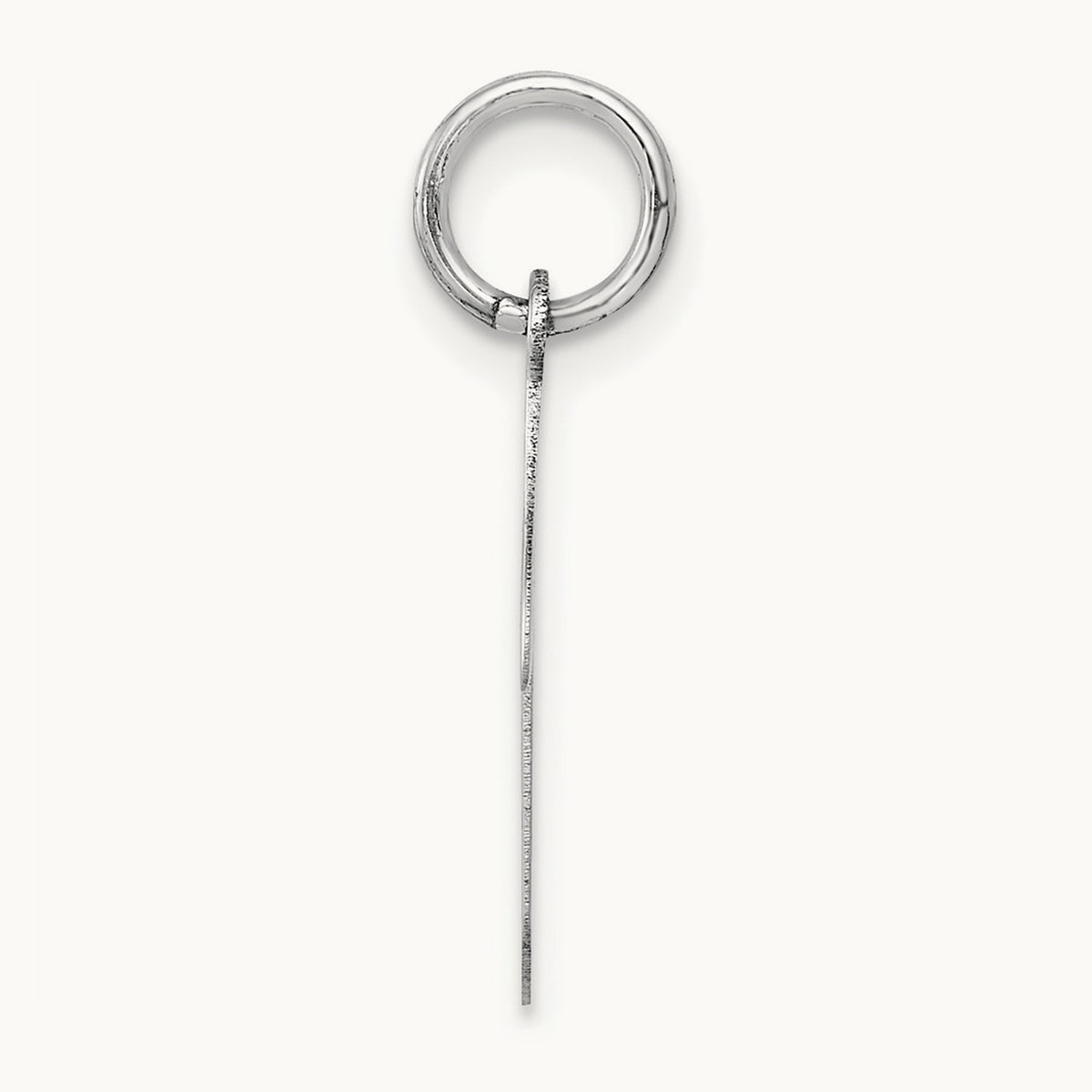 Polished Musical Note Charm — 14K White Gold, 21mm