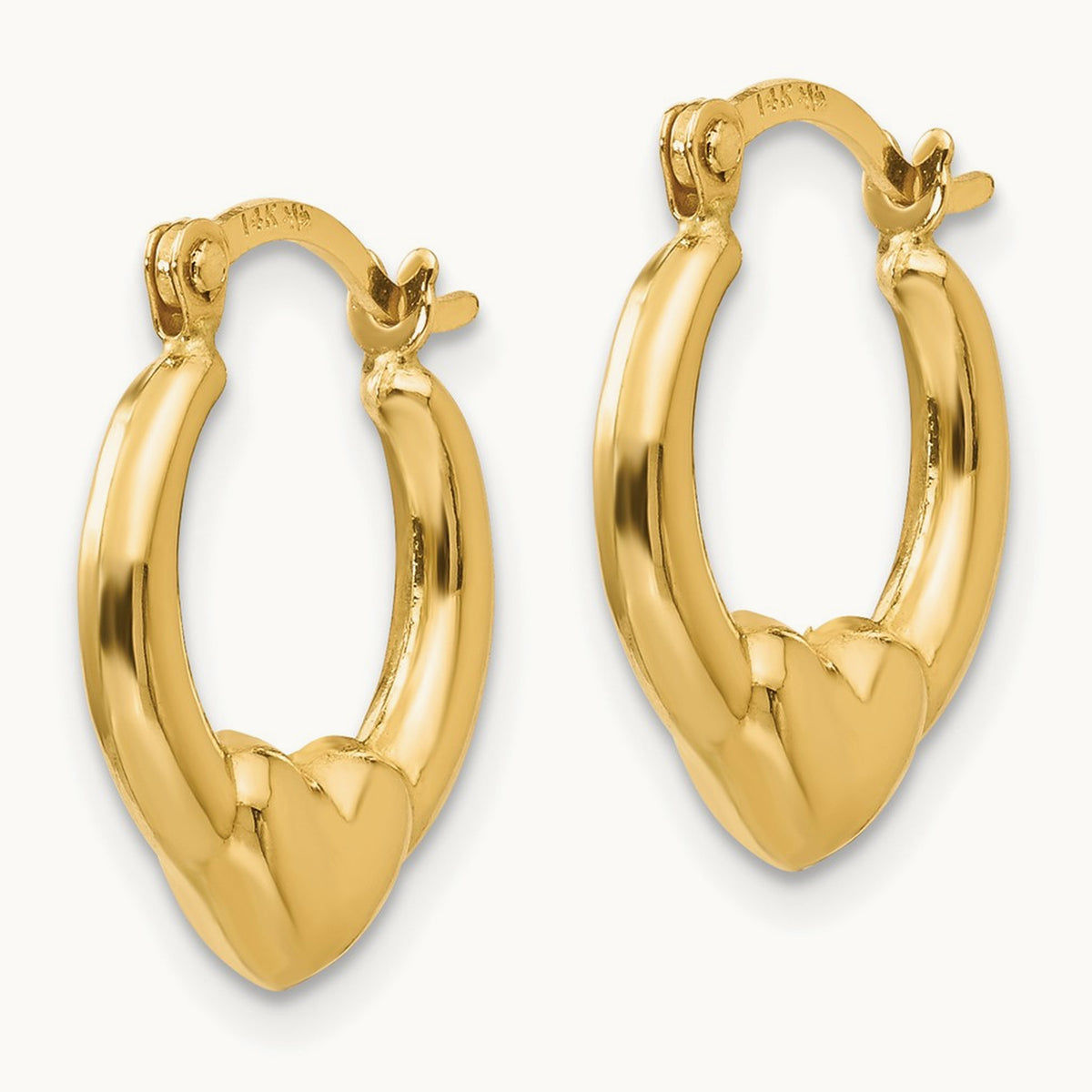 Madi K Hollow Heart Hoop Earrings, 14K