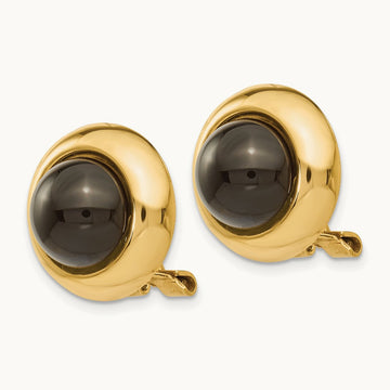 Omega Clip Onyx Non-pierced Earrings — photo set