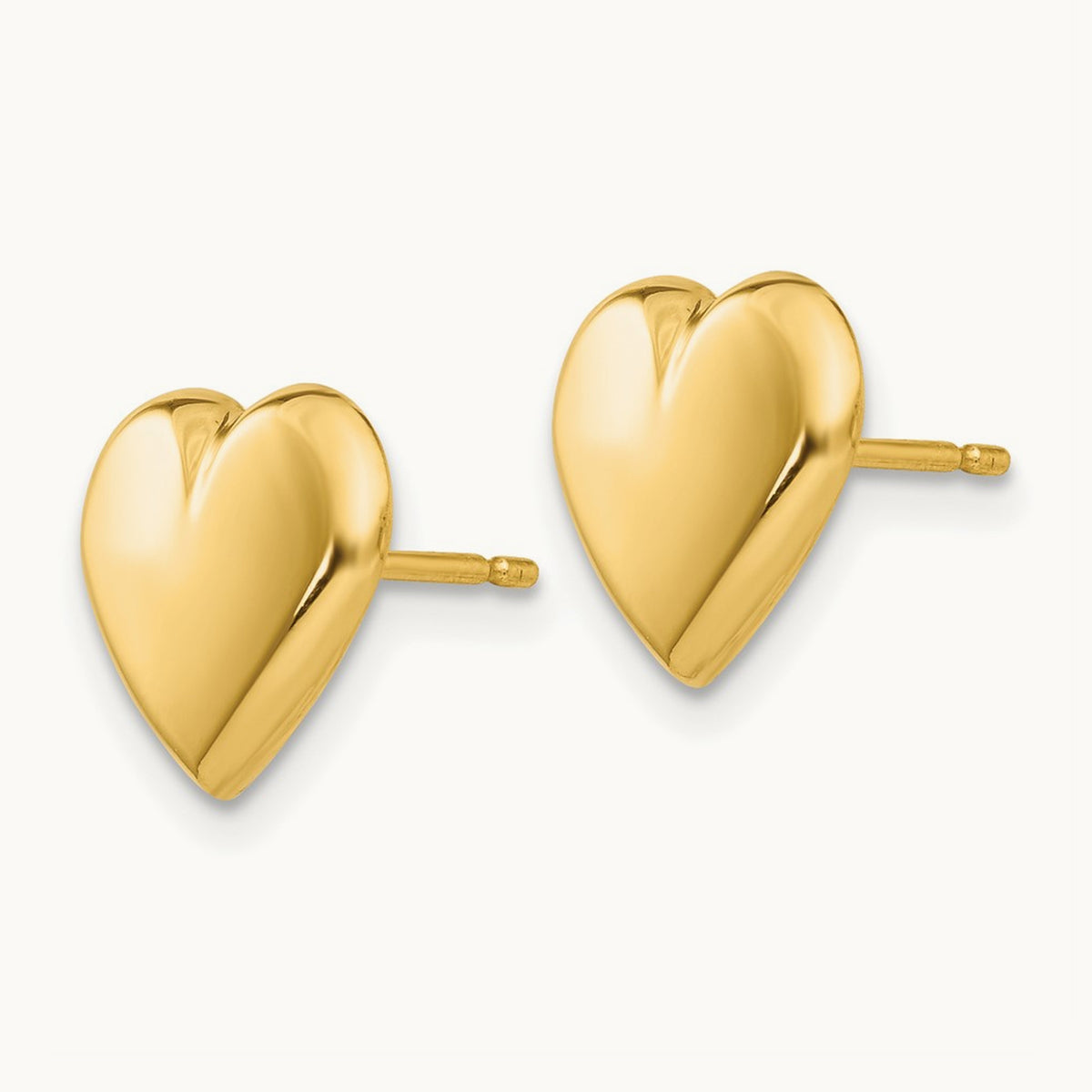 Heart Post Earrings, 14K