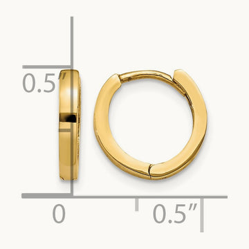 Round Hinged Hoop Earrings, 14K