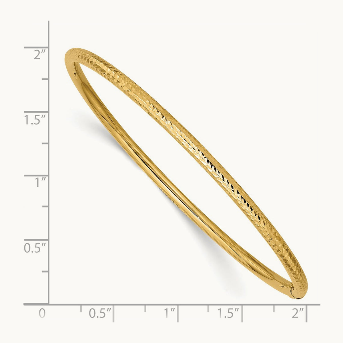 Diamond-cut Tube Slip-on Bangle — 3mm