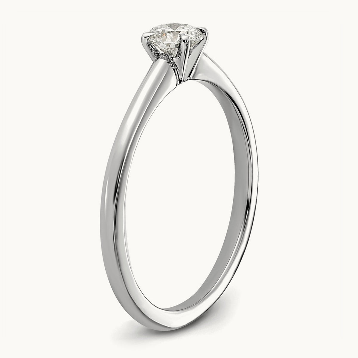 Round Solitaire Engagement Ring, 0.25-5.00 ct tw Lab-Grown Diamond — 1/3 ct, 14K White Gold
