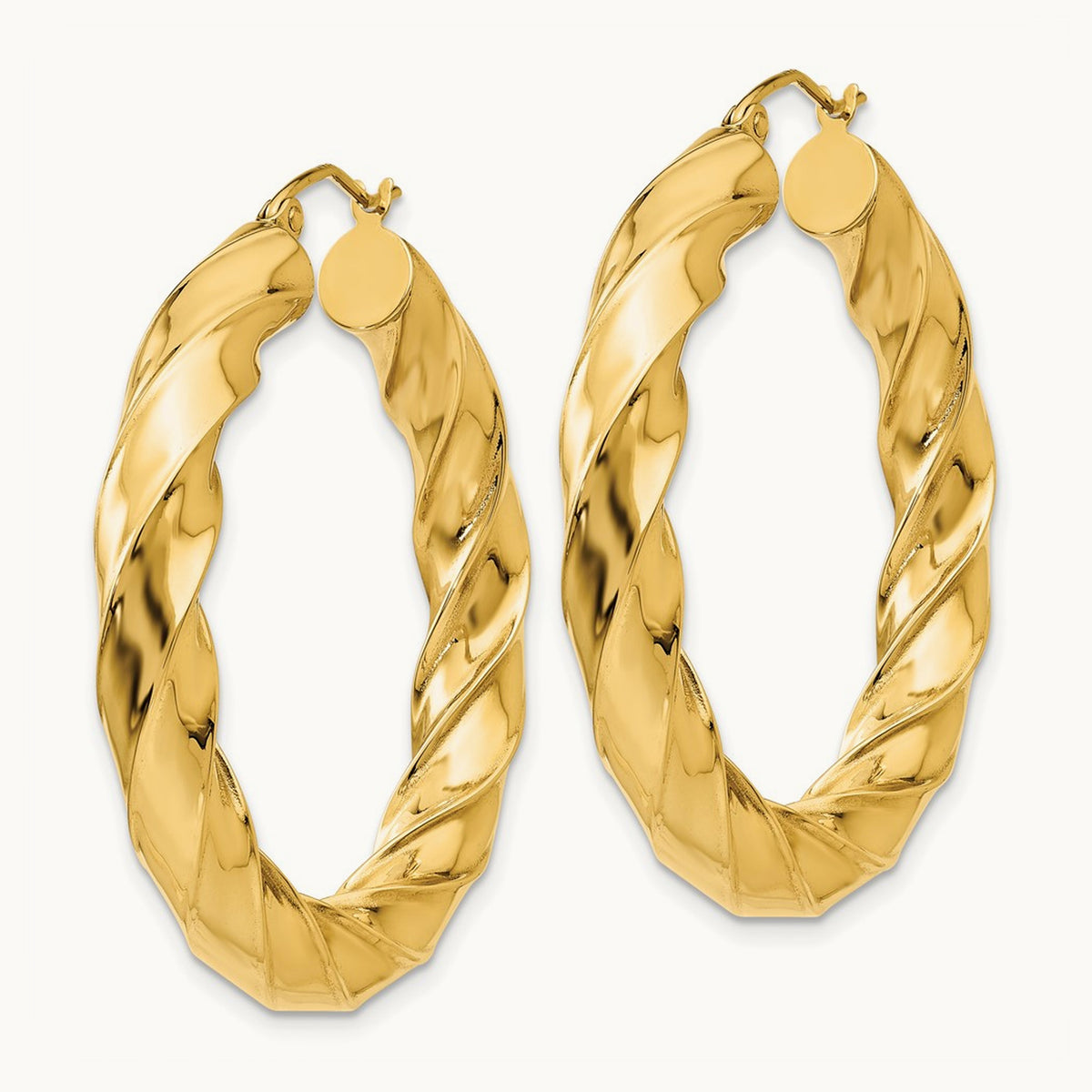 Bold Twisted Hoop Earrings — 39mm