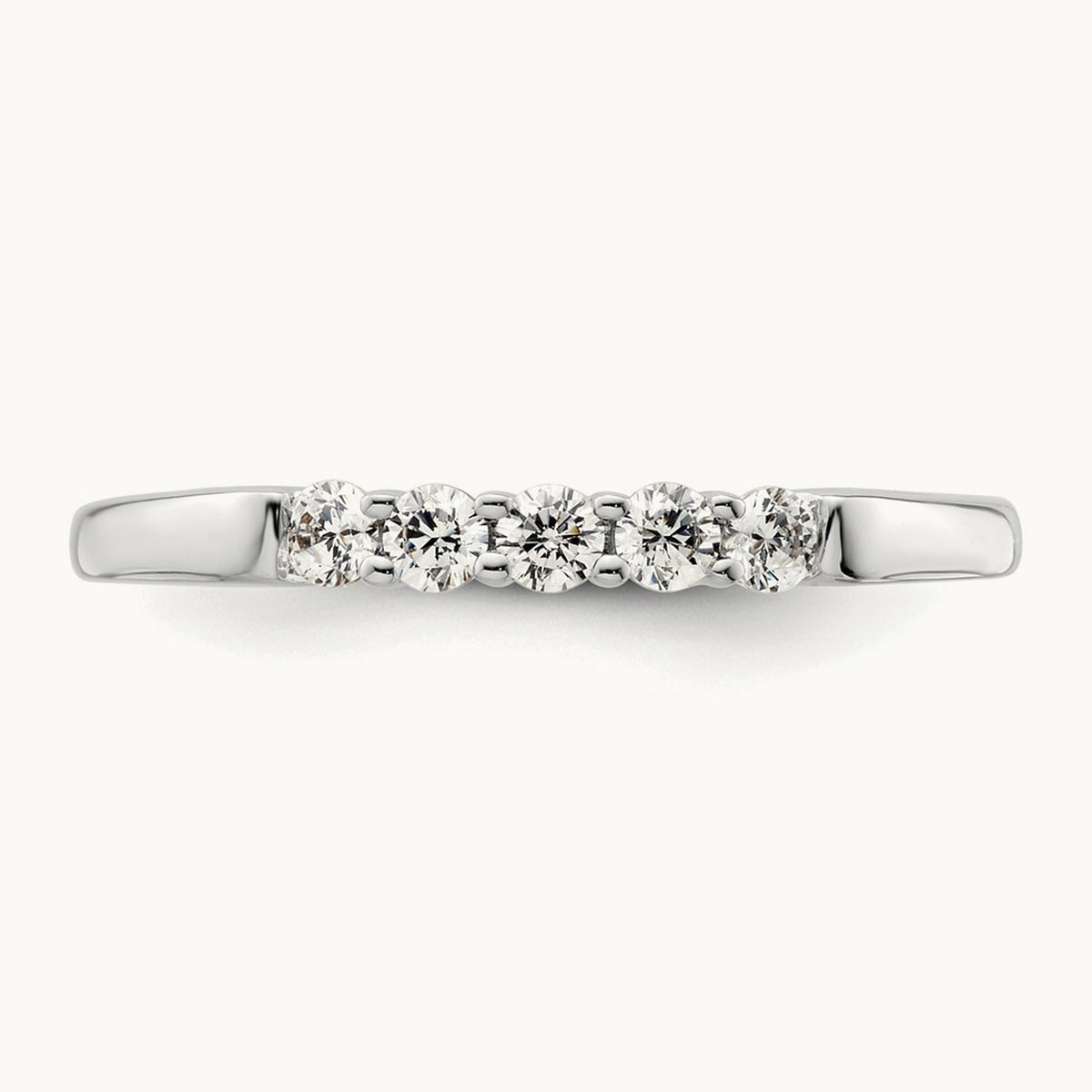 5-Stone Diamond Band, 14K White Gold