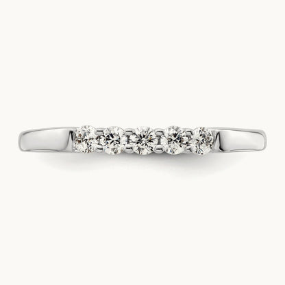 5-Stone Diamond Band, 14K White Gold
