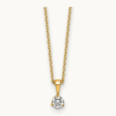 Solitaire Pendant Necklace, 1/5-1 ct Lab-Grown Diamond — 14K Yellow Gold
