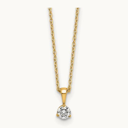 Solitaire Pendant Necklace, 1/5-1 ct Lab-Grown Diamond — 14K Yellow Gold