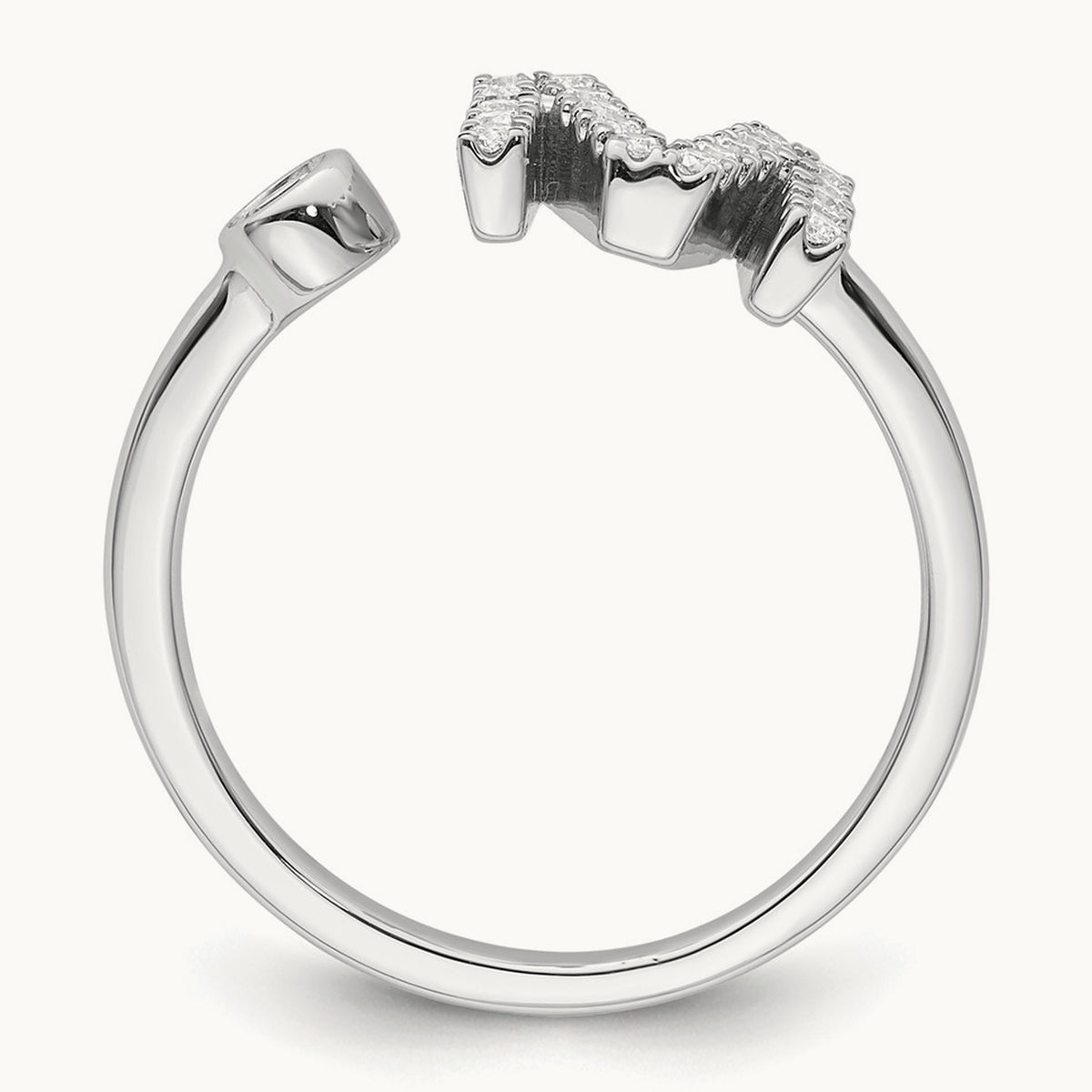 Initial M Adjustable Ring, 0.25 ct tw Lab-Grown Diamond
