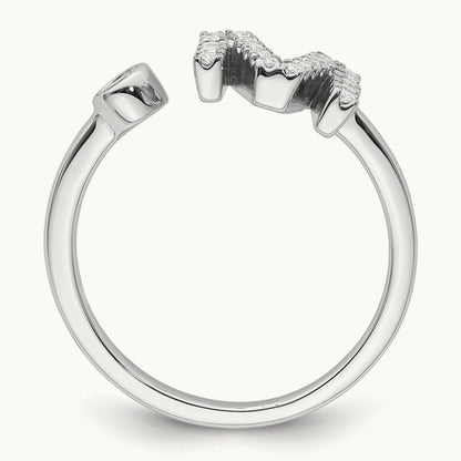 Initial M Adjustable Ring, 0.25 ct tw Lab-Grown Diamond