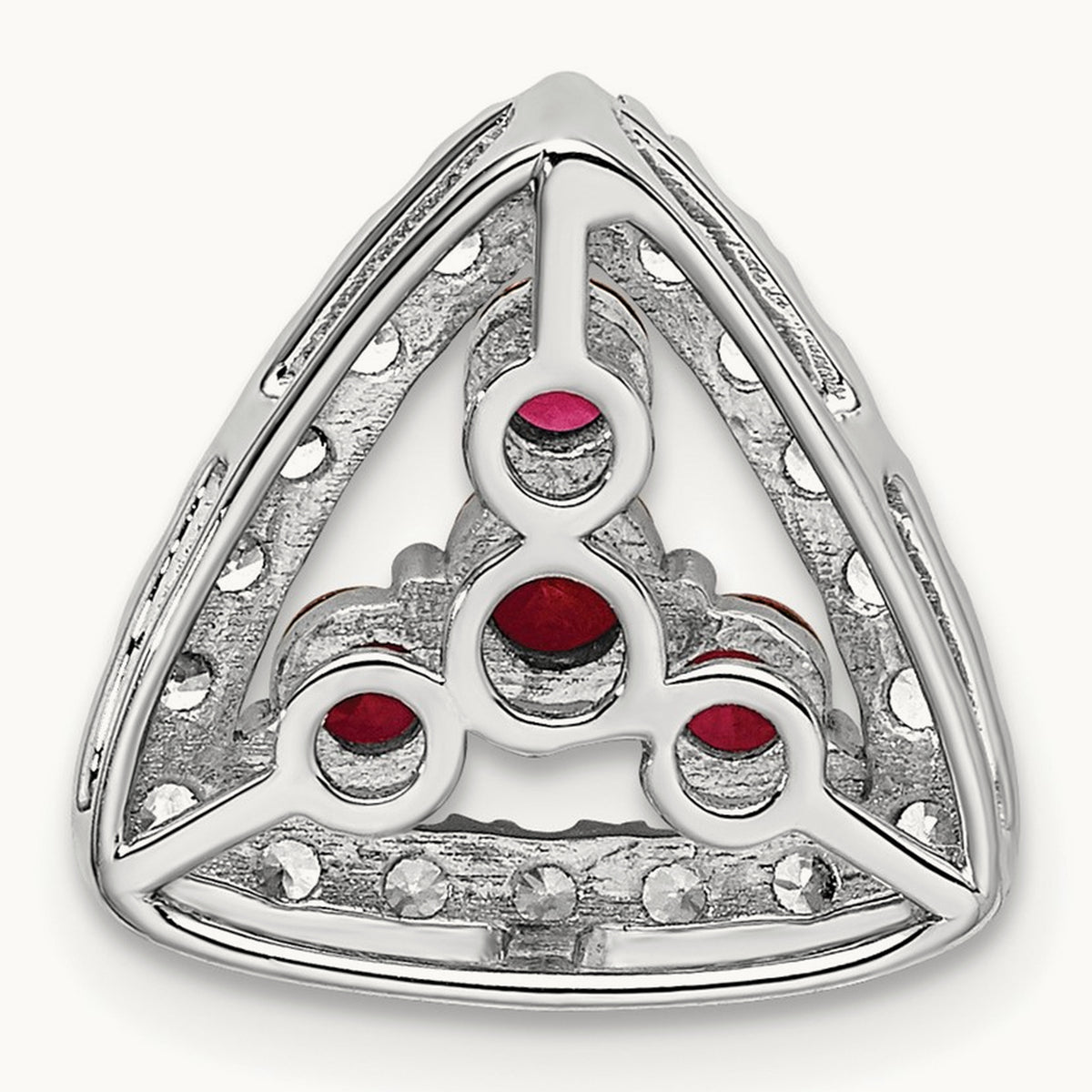 Created Ruby Chain Slide, 0.50 ct tw Lab-Grown Diamond — 14K White Gold