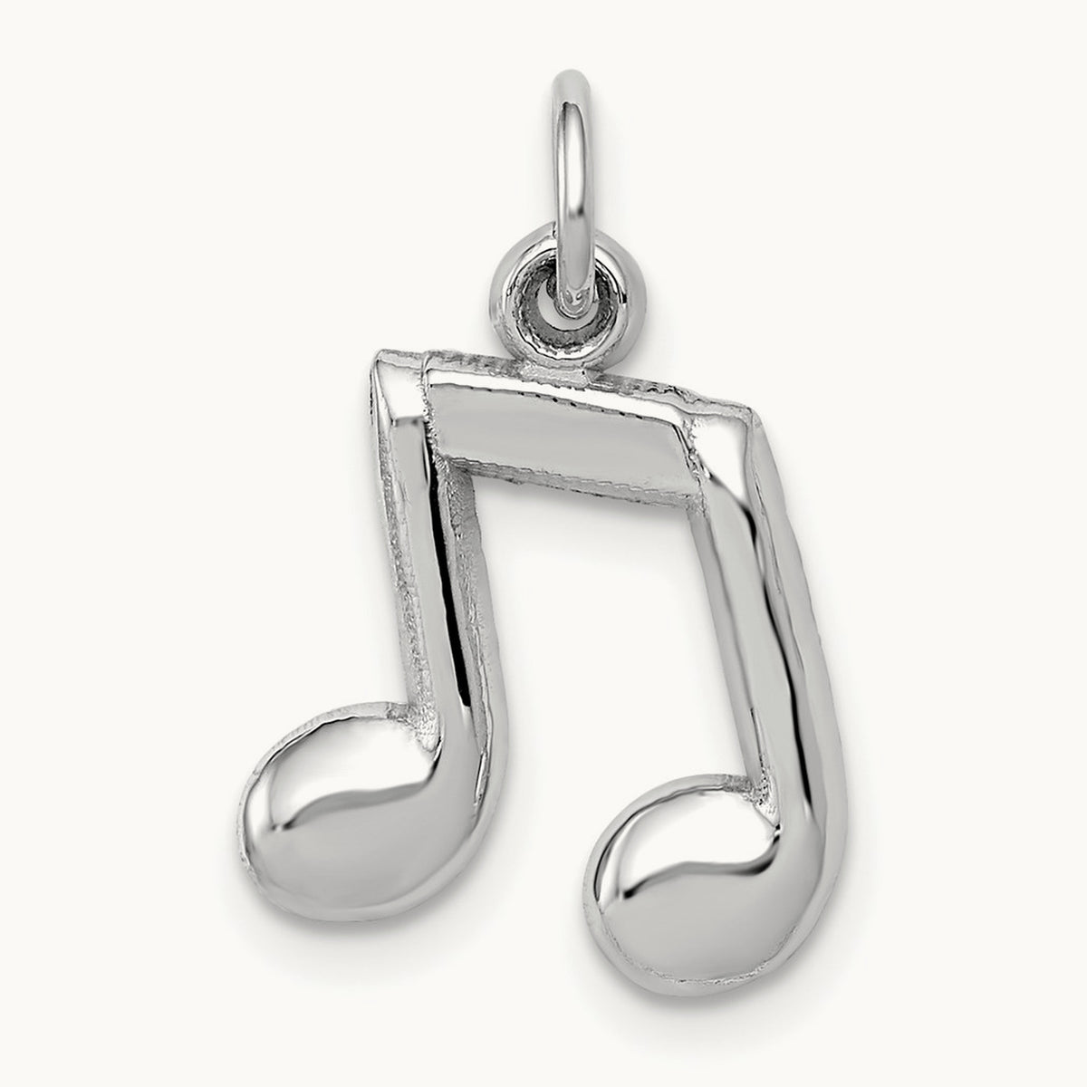 Polished Musical Notes Charm, 14K White Gold