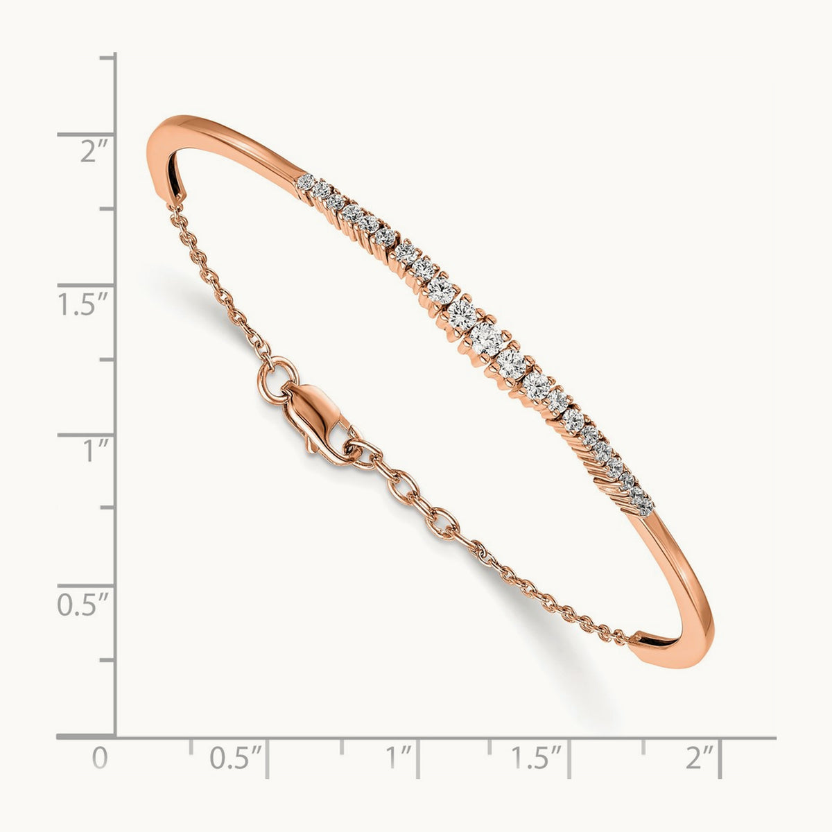 Graduated Bangle, 0.75 ct tw Lab-Grown Diamond — 14K Rose Gold