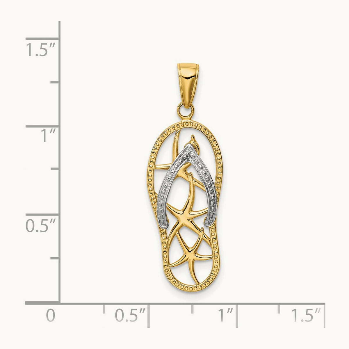 Starfish Flip-Flop Pendant, 14K Two-tone
