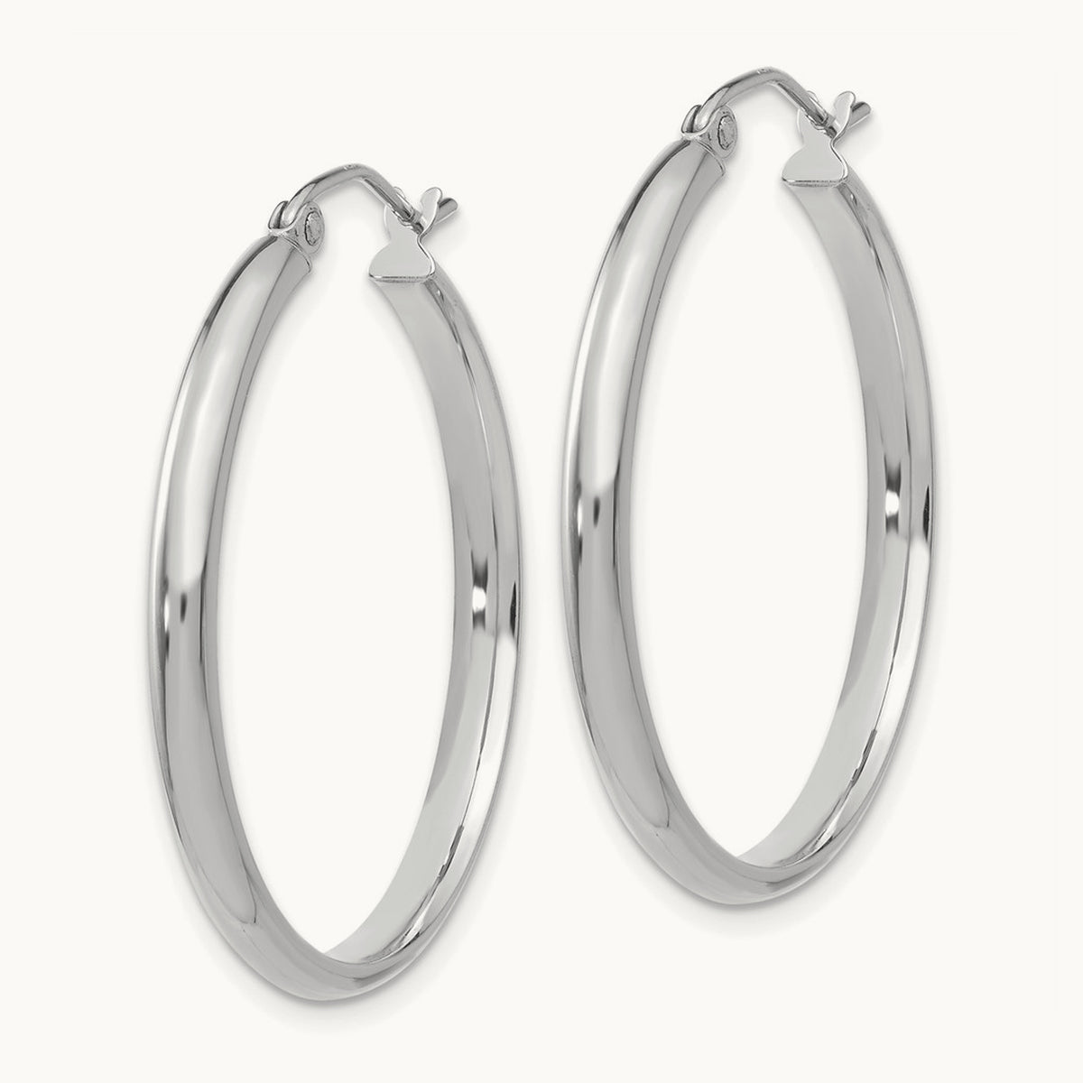 Polished Hoop Earring, 14K White Gold