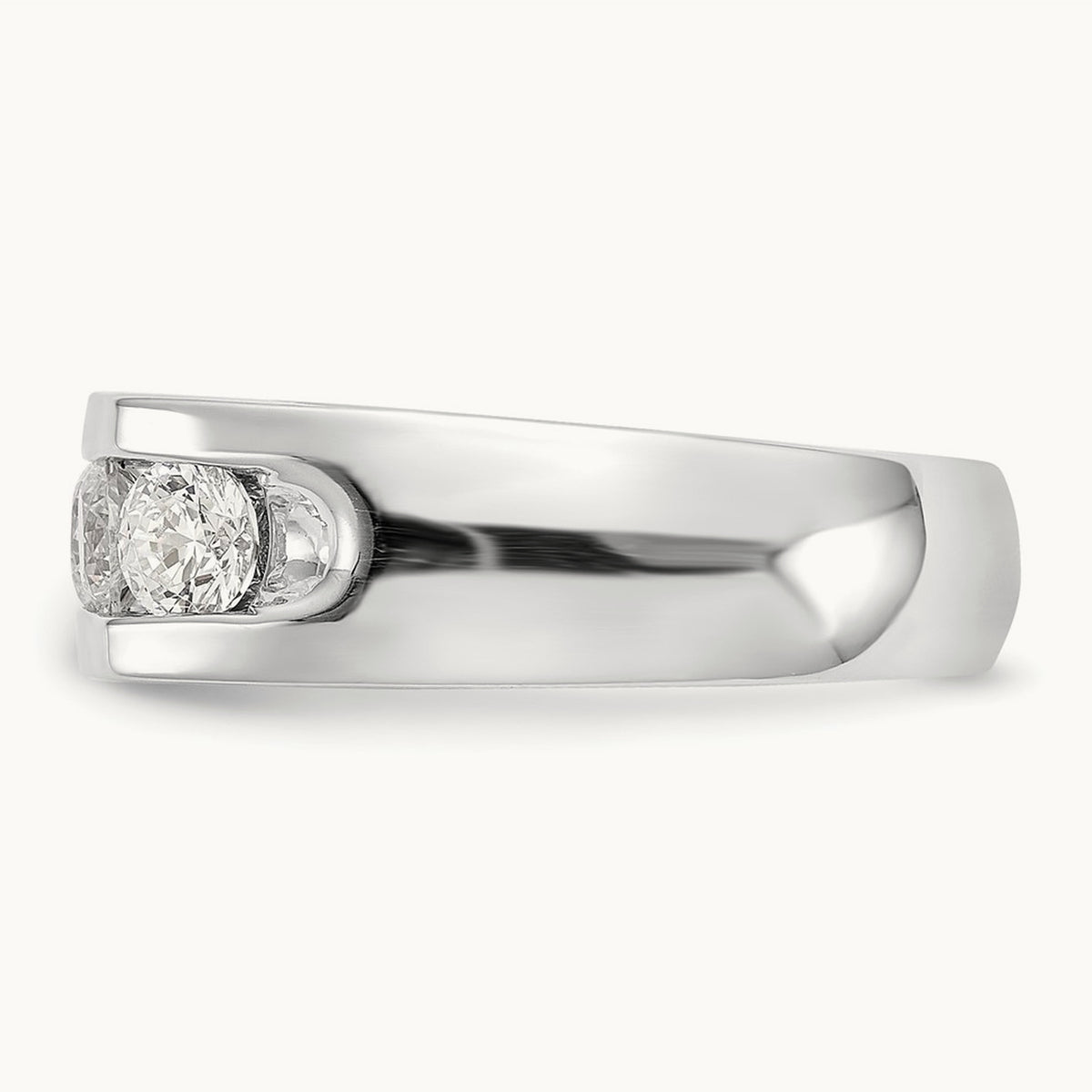 5-Stone Diamond Channel Band, 14K White Gold