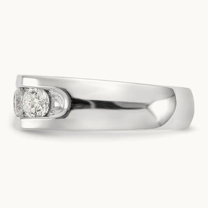 5-Stone Diamond Channel Band, 14K White Gold