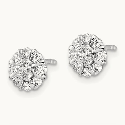 Halo Post Earrings, 0.50 ct tw Lab-Grown Diamond