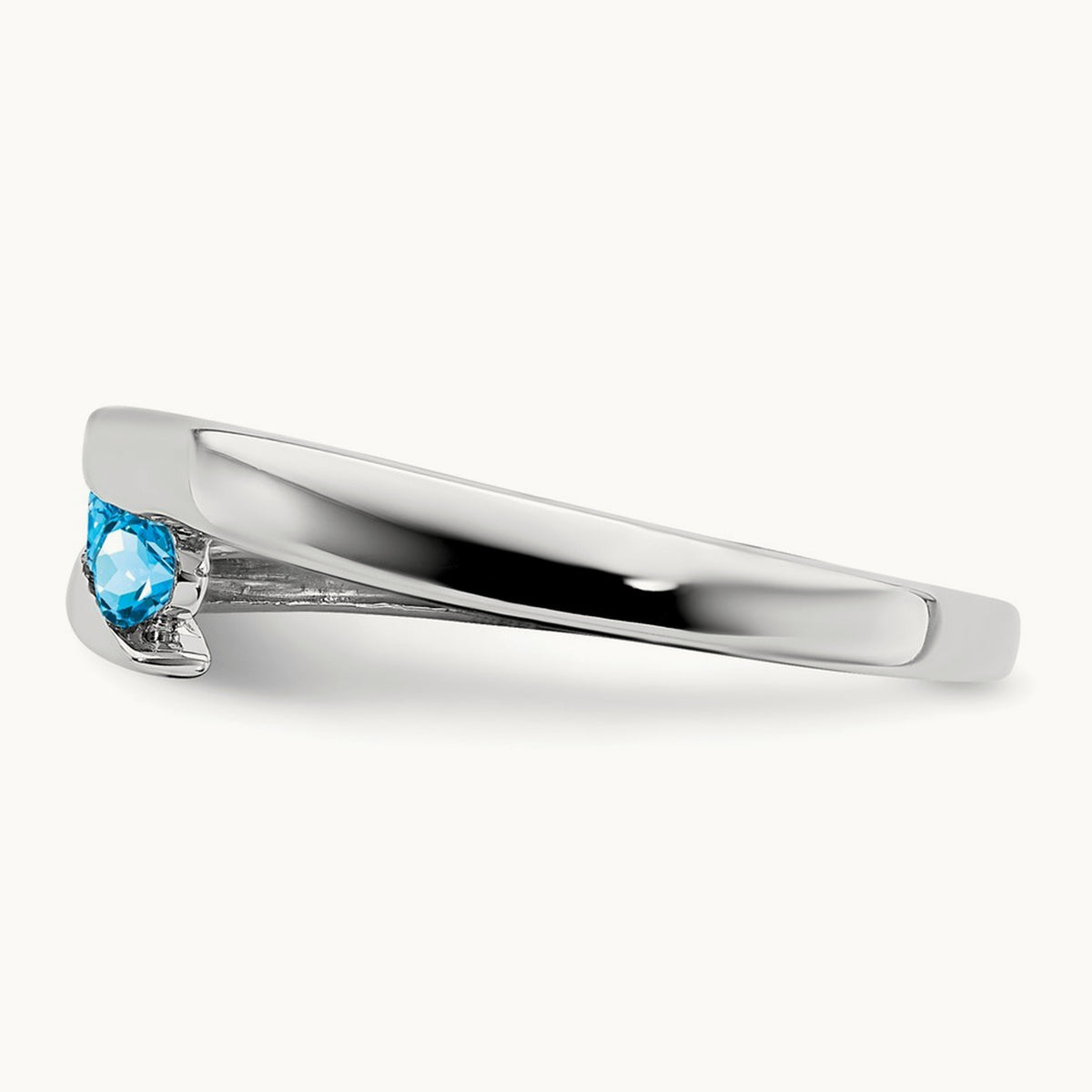 Blue Topaz 4-stone Ring — 14K White Gold, 7