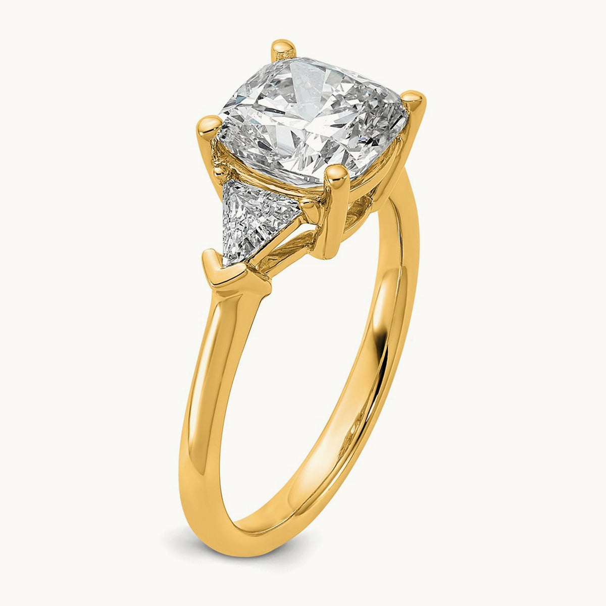 Triangle Cushion Semi-Mount Engagement Ring, 0.50-1.00 ct tw Lab-Grown Diamond — 5/8 ct, 14K Yellow Gold