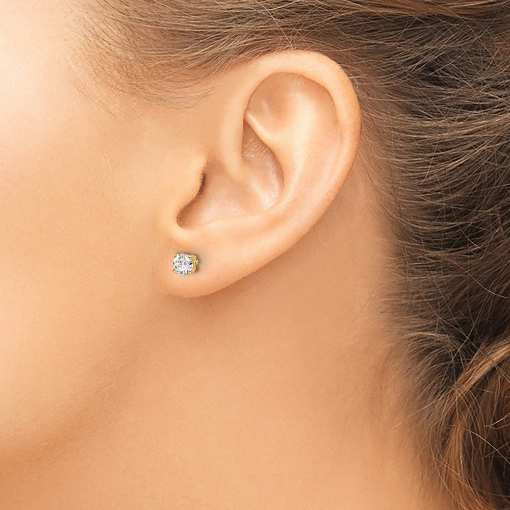 Round Diamond Stud Earrings — 14K Yellow Gold, 0.70 ct tw