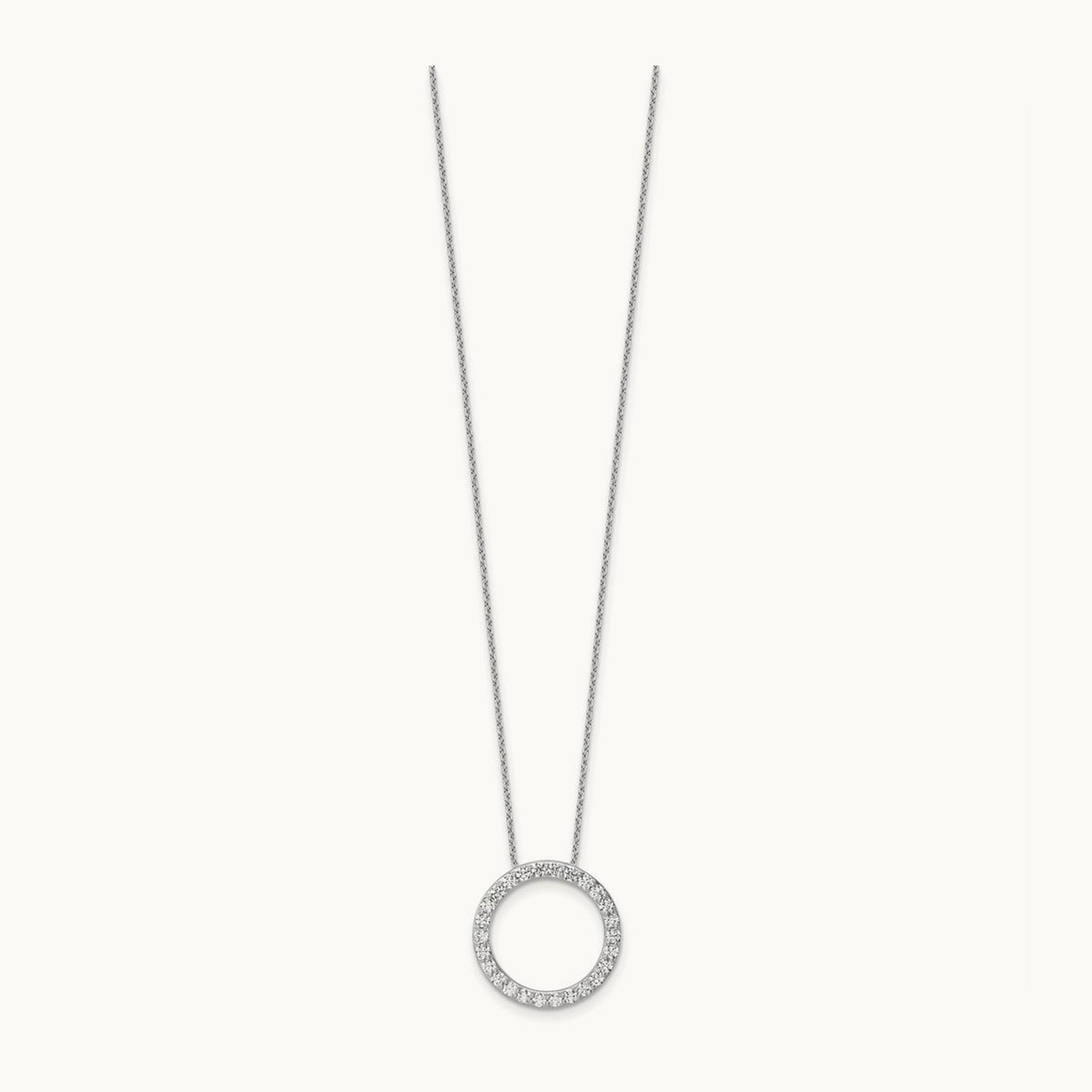 Circle Slide Necklace, 1-3 ct Lab-Grown Diamond — 14K White Gold