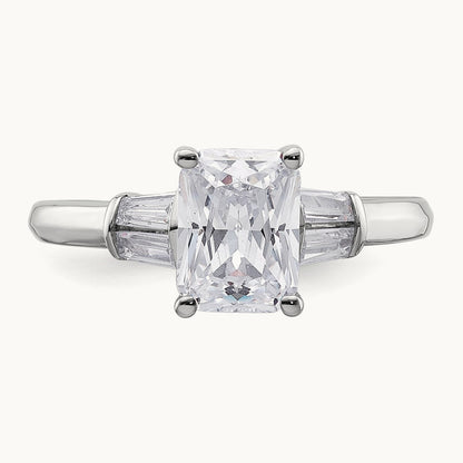 3 Stone Engagement Ring, 1.75 ct tw Lab-Grown Diamond — 14K White Gold