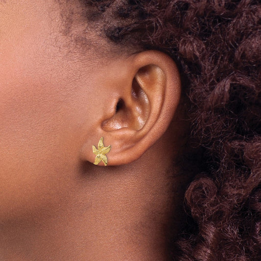 Starfish Earrings — 14K Yellow Gold