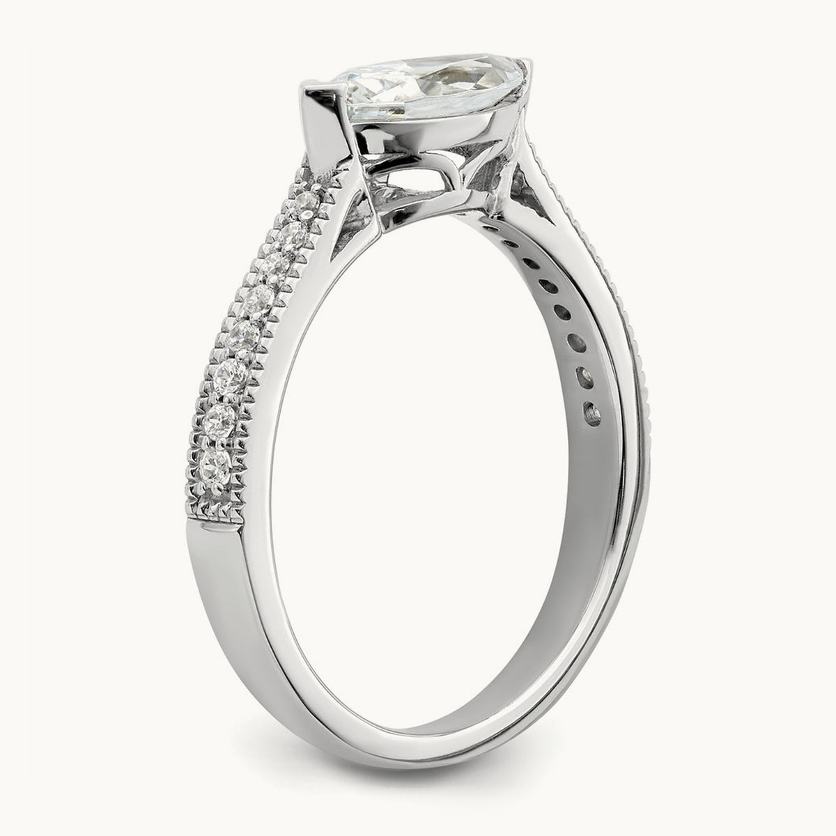 East West Marquise Semi-Mount Engagement Ring — 1 ct, 7