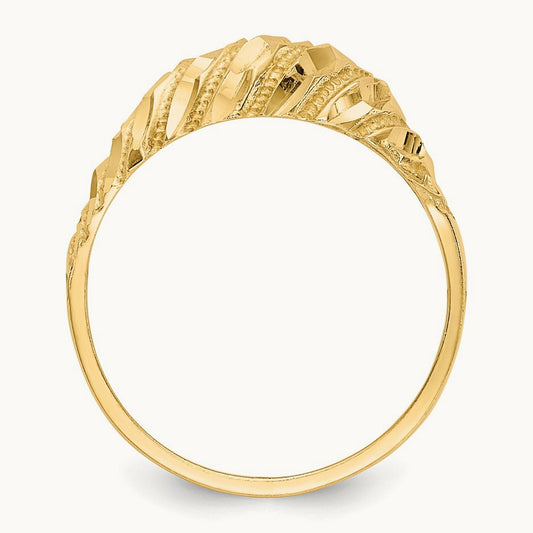 Diamond Cut Dome Ring, 14K