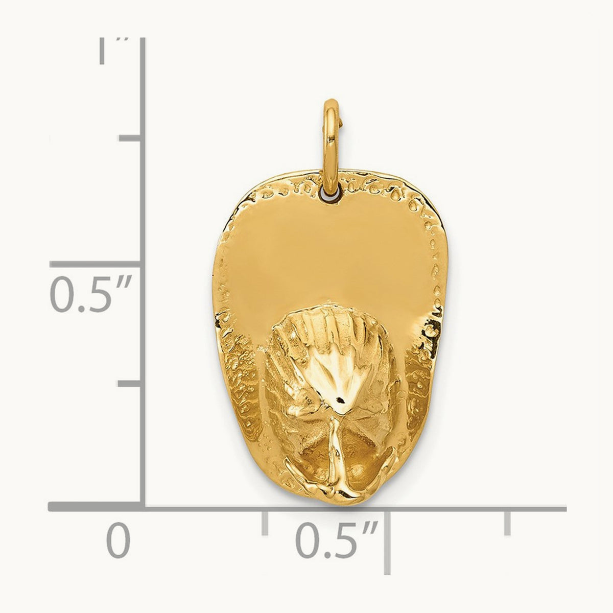 3-D Large Fireman's Hat Charm — 14K Yellow Gold